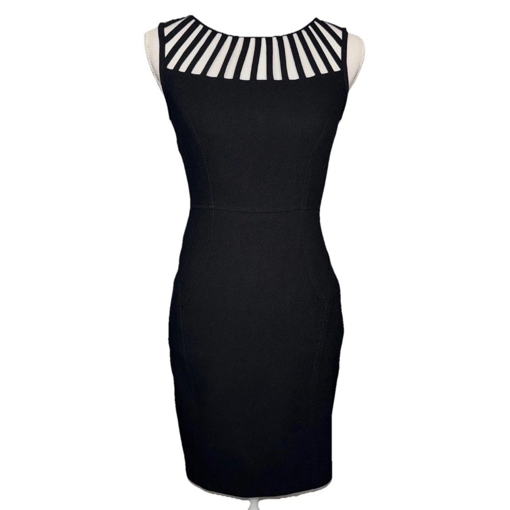 Laundry By Shelli Segal 0 Black Sheath Dress Modern Chic Sophisticated Cocktail
